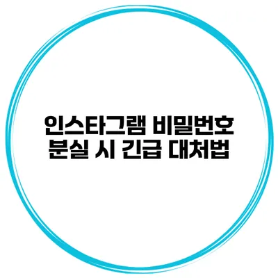 인스타그램 비밀번호 분실 시 긴급 대처법