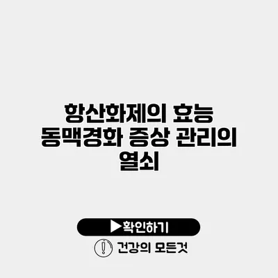 항산화제의 효능 동맥경화 증상 관리의 열쇠