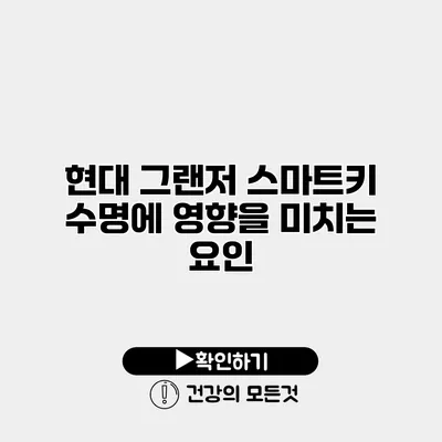 현대 그랜저 스마트키 수명에 영향을 미치는 요인