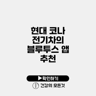 현대 코나 전기차의 블루투스 앱 추천