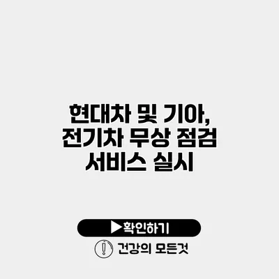 현대차 및 기아, 전기차 무상 점검 서비스 실시
