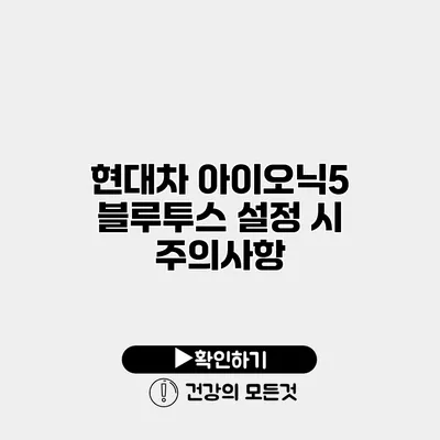 현대차 아이오닉5 블루투스 설정 시 주의사항